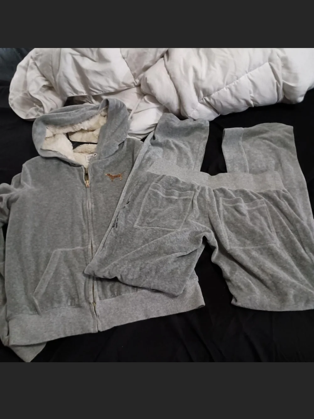 On Hold!! PINK Victoria's Secret Grey Blingy Tracksuit - Picture 3 of 5